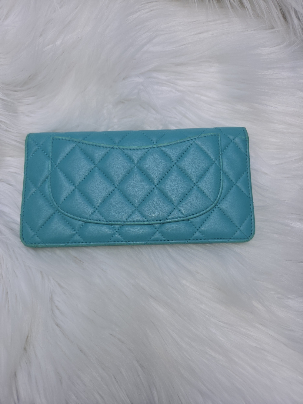 Chanel Quilted Calfskin Leather Flap Wallet Turquoise - Picture 11 of 12